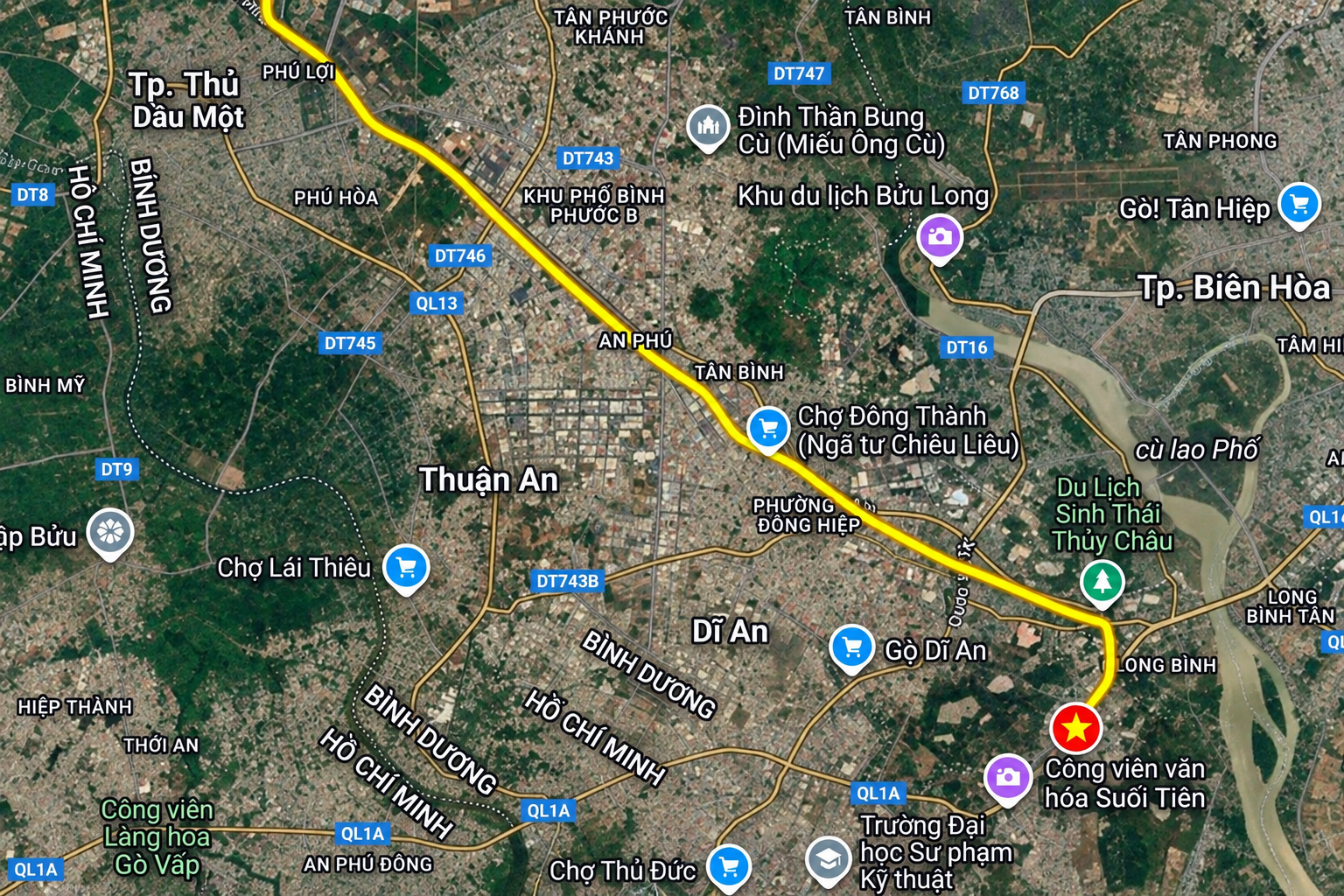 Tuyến Metro Thành Phố Mới Bình Dương: Cú Hích Hạ Tầng Thay Đổi Diện Mạo Đô Thị 1 Bản đồ kết nối tuyến Metro Thành Phố Mới Bình Dương với khu vực Suối Tiên
